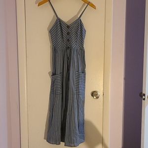 Japna blue and white striped midi dress
